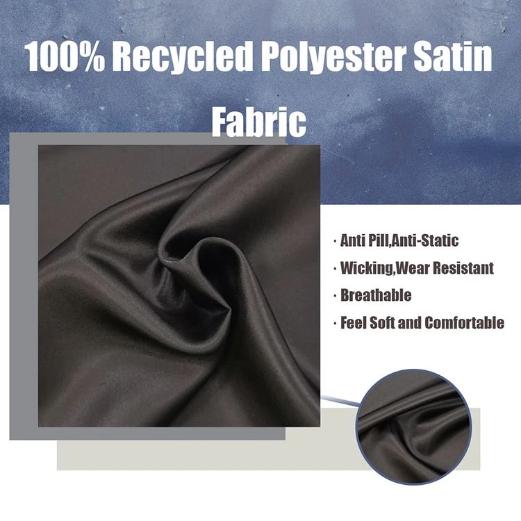 100% Recycled Polyester Satin Fabric